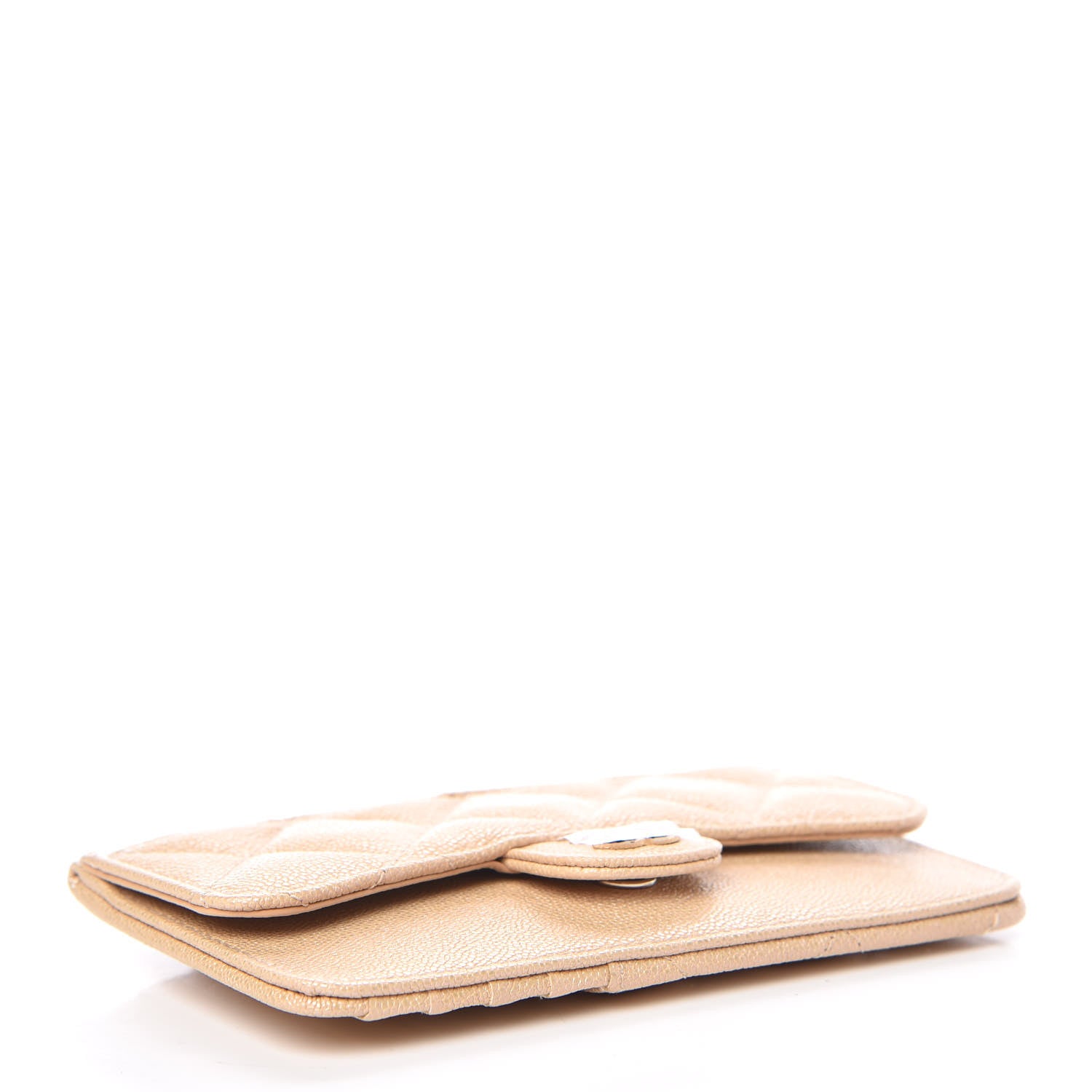 Chanel Iridescent Caviar Quilted Flap Zip Card Holder Beige 4 of 8