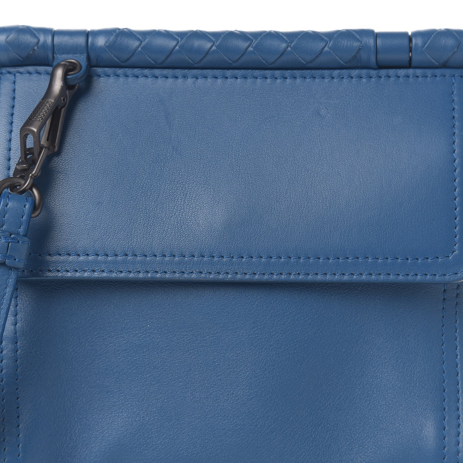 Bottega Veneta Goatskin Intrecciato Crossbody Messenger Blue 8 of 8