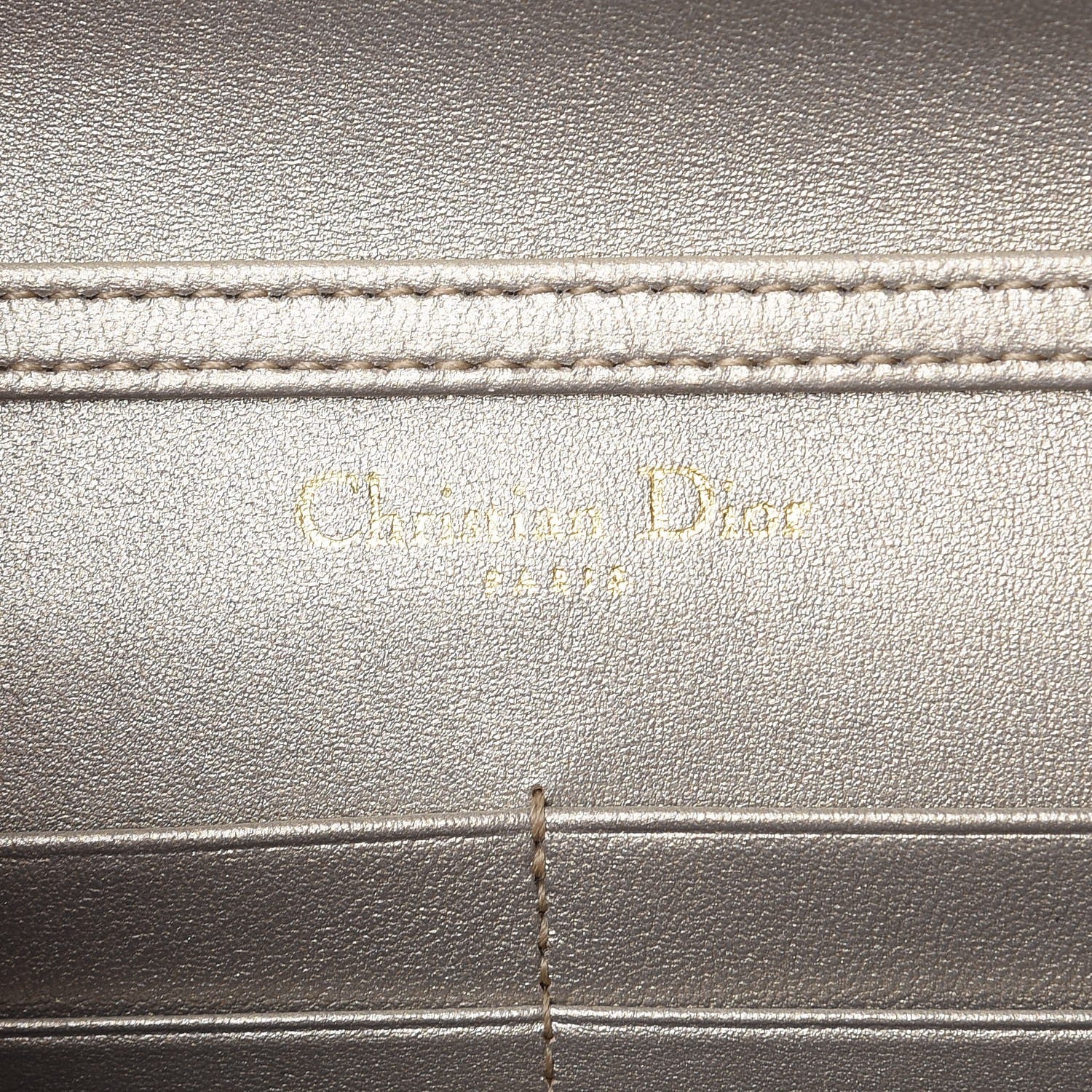 Christian Dior Metallic Grained Calfskin Diorama Wallet on Chain Pouch Light Gold 6 of 10