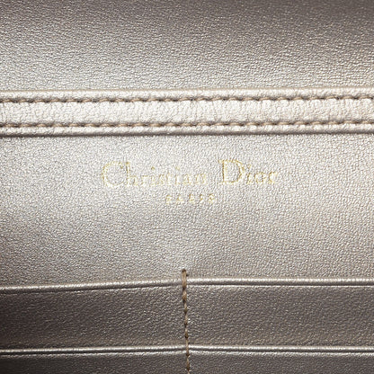 Christian Dior Metallic Grained Calfskin Diorama Wallet on Chain Pouch Light Gold 6 of 10