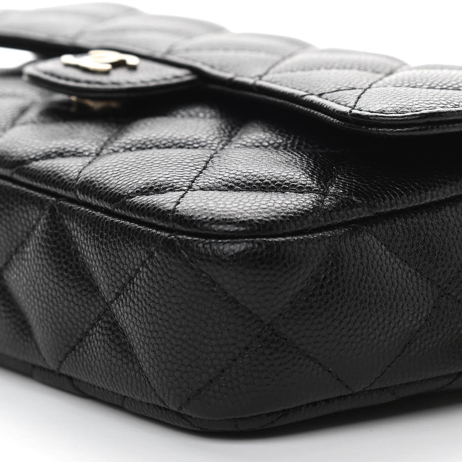 Chanel Caviar Quilted Flap Phone Holder With Chain Black 12 of 13