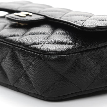 Chanel Caviar Quilted Flap Phone Holder With Chain Black 12 of 13