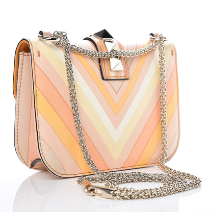 Valentino Garavani Vitello Native Couture 1975 Small Glam Lock Rockstud Flap Mandarin Sorbet 3 of 8