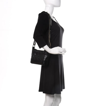 Chanel Aged Calfskin Quilted Small Gabrielle Hobo Black 2 of 12
