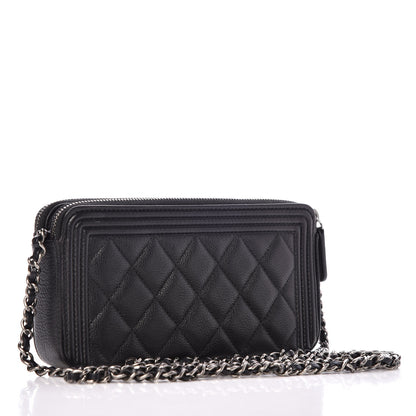 Chanel Caviar Quilted Small Boy Clutch With Chain Black 3 of 9