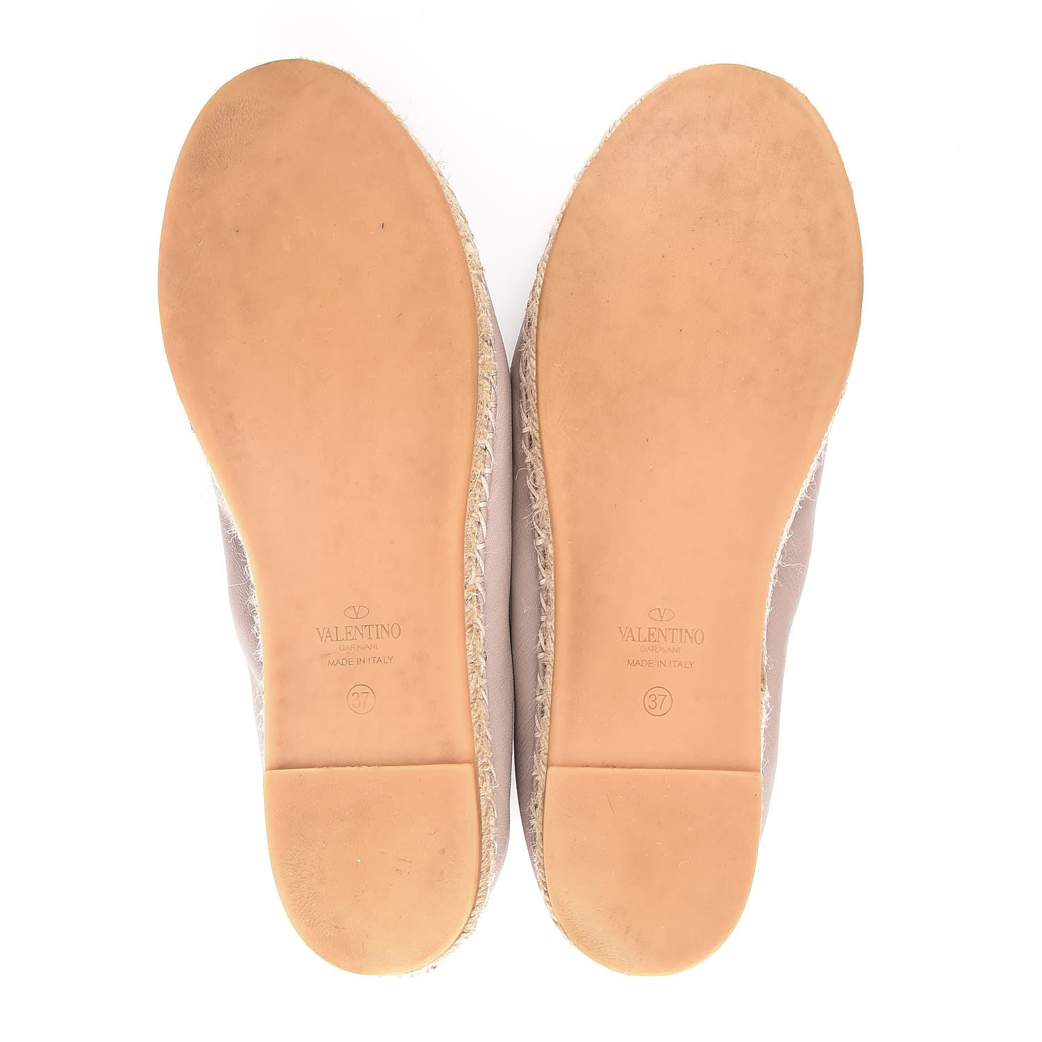 Valentino Garavani Nappa Rockstud Ballerina Espadrille Flats 37 Poudre 7 of 14