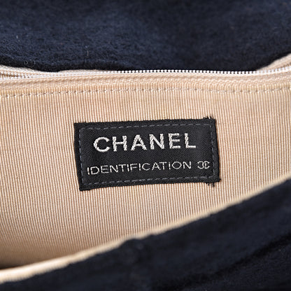 Chanel Wool Patchwork Mademoiselle Jumbo Flap Black 6 of 11