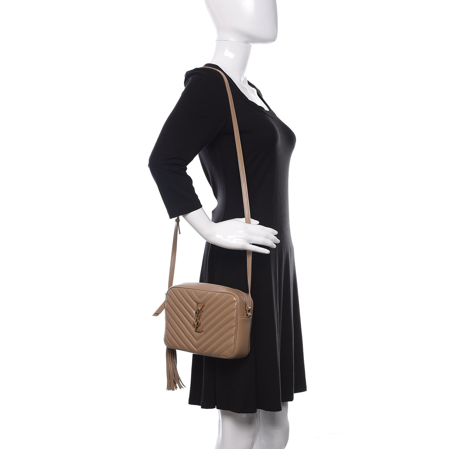 Calfskin Matelasse Monogram Lou Camera Bag Dark Latte