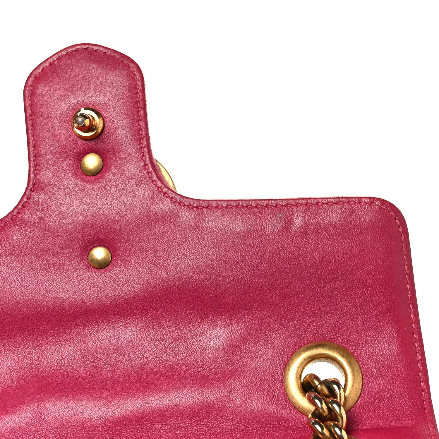 Gucci Velvet Matelasse Embroidered Mini GG Marmont Shoulder Bag Light Raspberry Rose 10 of 11