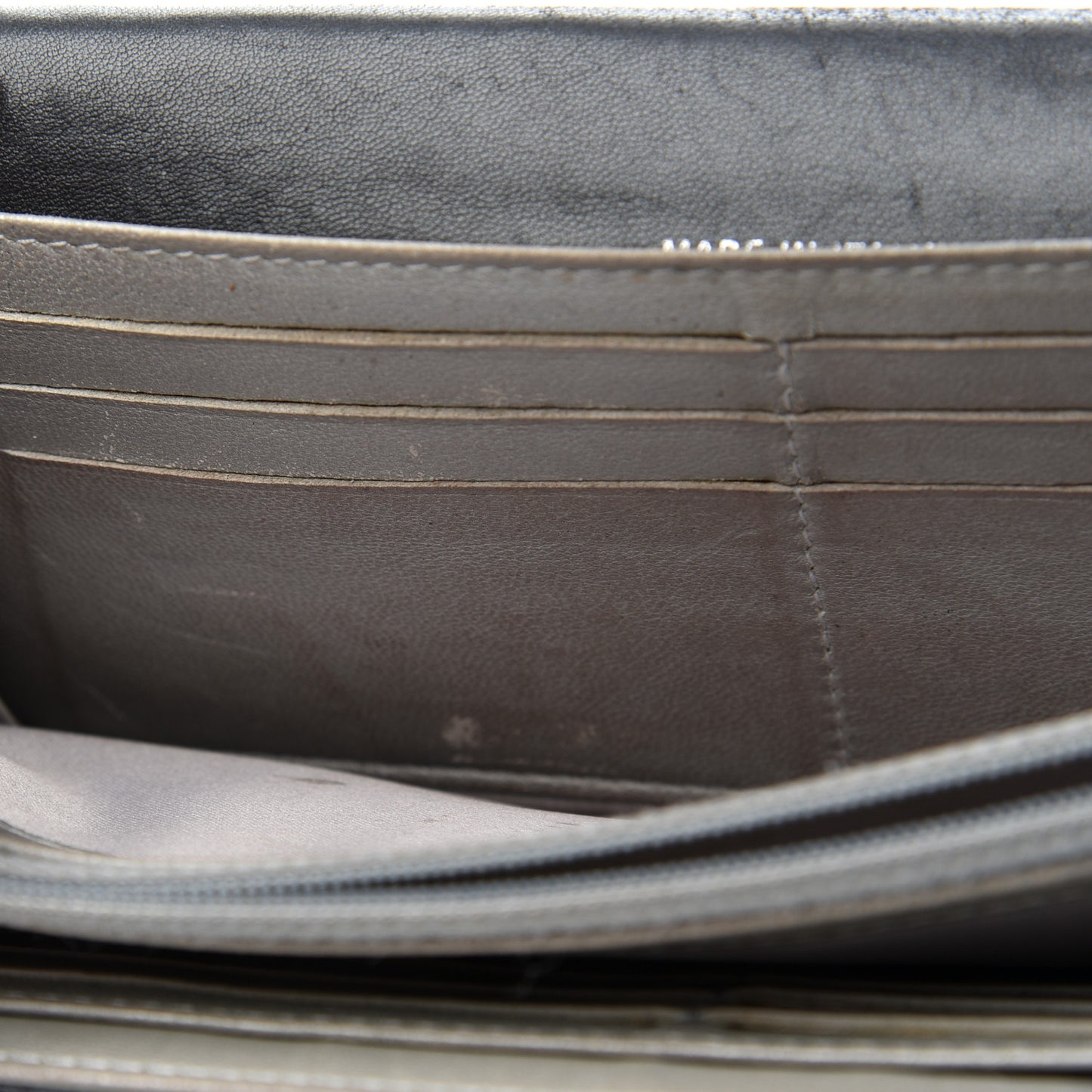 Lambskin Camellia Embossed Large Gusset Flap Wallet Black