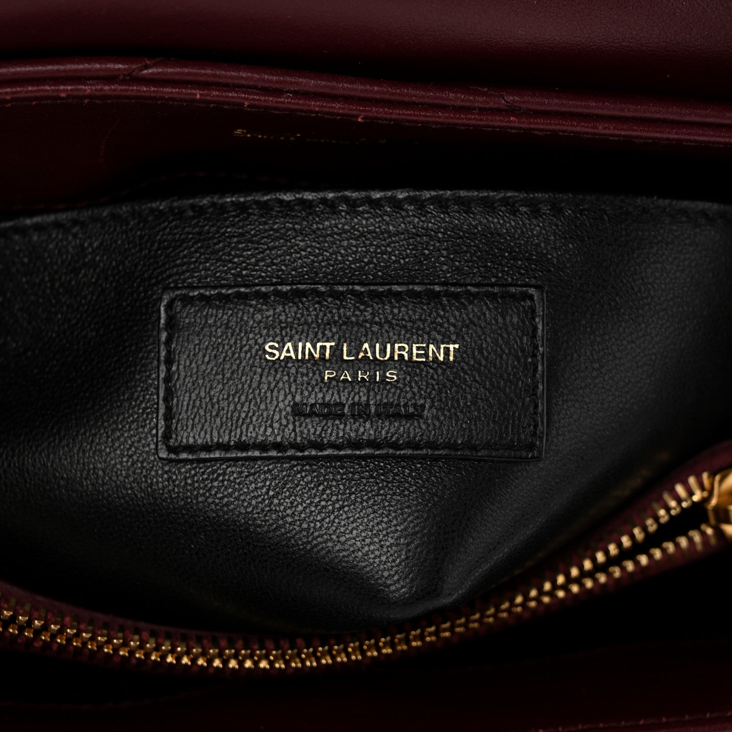 Saint Laurent Calfskin Y Quilted Monogram Small Loulou Chain Satchel Dark Legion Red 6 of 12