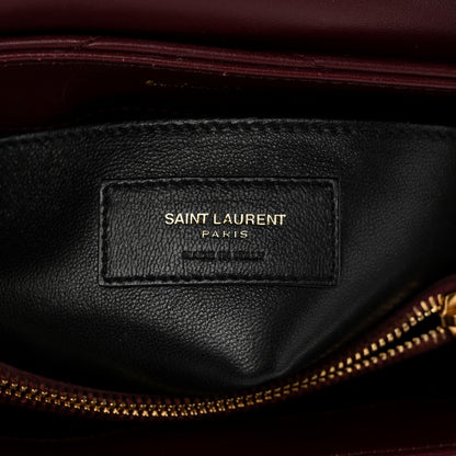 Saint Laurent Calfskin Y Quilted Monogram Small Loulou Chain Satchel Dark Legion Red 6 of 12