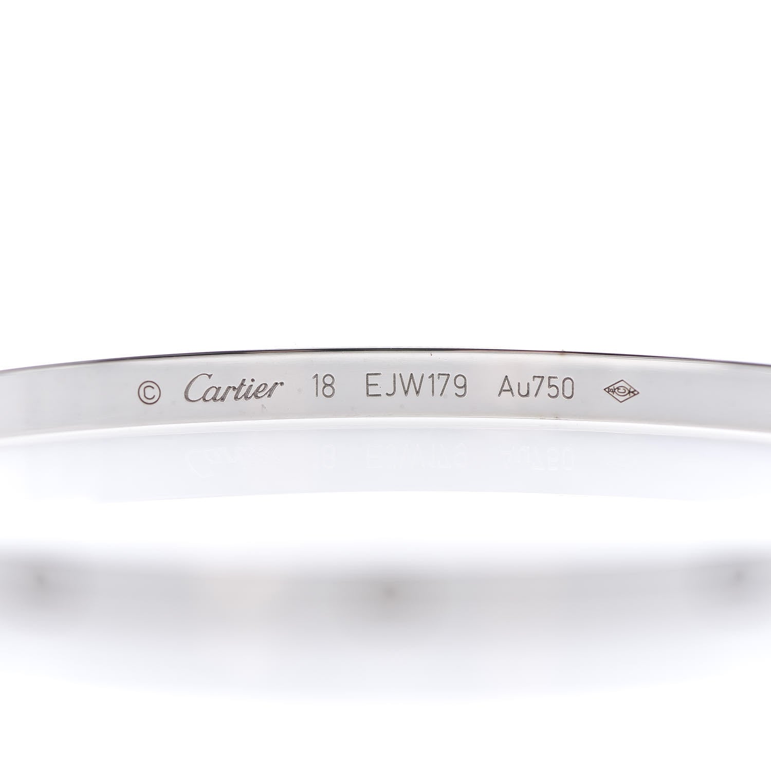 Cartier 18K White Gold Small LOVE Bracelet 18 4 of 6