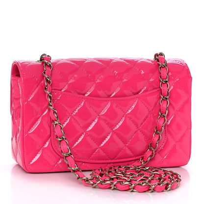 Chanel Patent Quilted Mini Rectangular Flap Pink 3 of 11