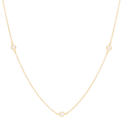 Tiffany 18K Yellow Gold Elsa Peretti Diamonds by the Yard 3 Station Necklace 1 of 4