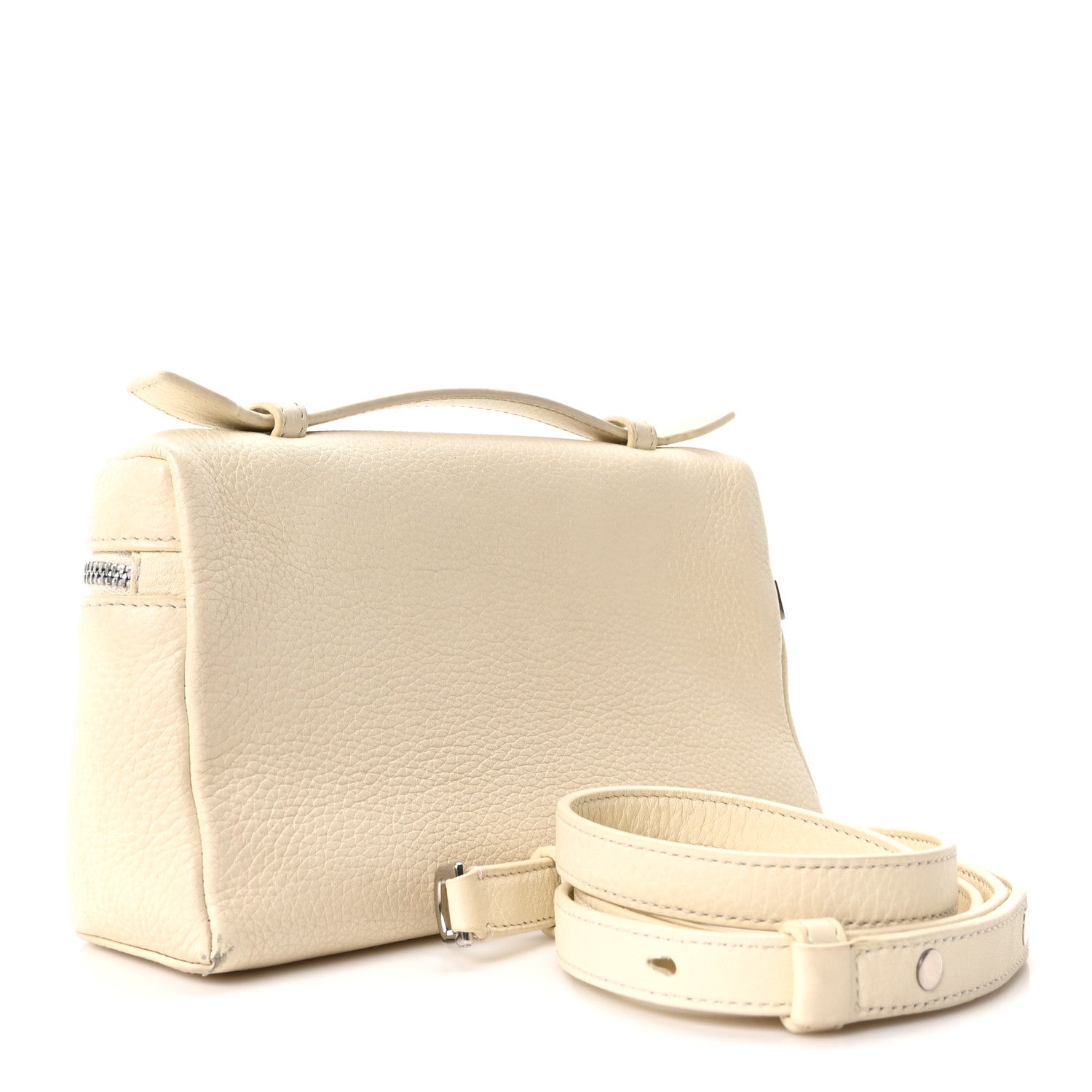 Loro Piana Grained Calfskin L19 Extra Pocket Pouch Whisper White 3 of 10