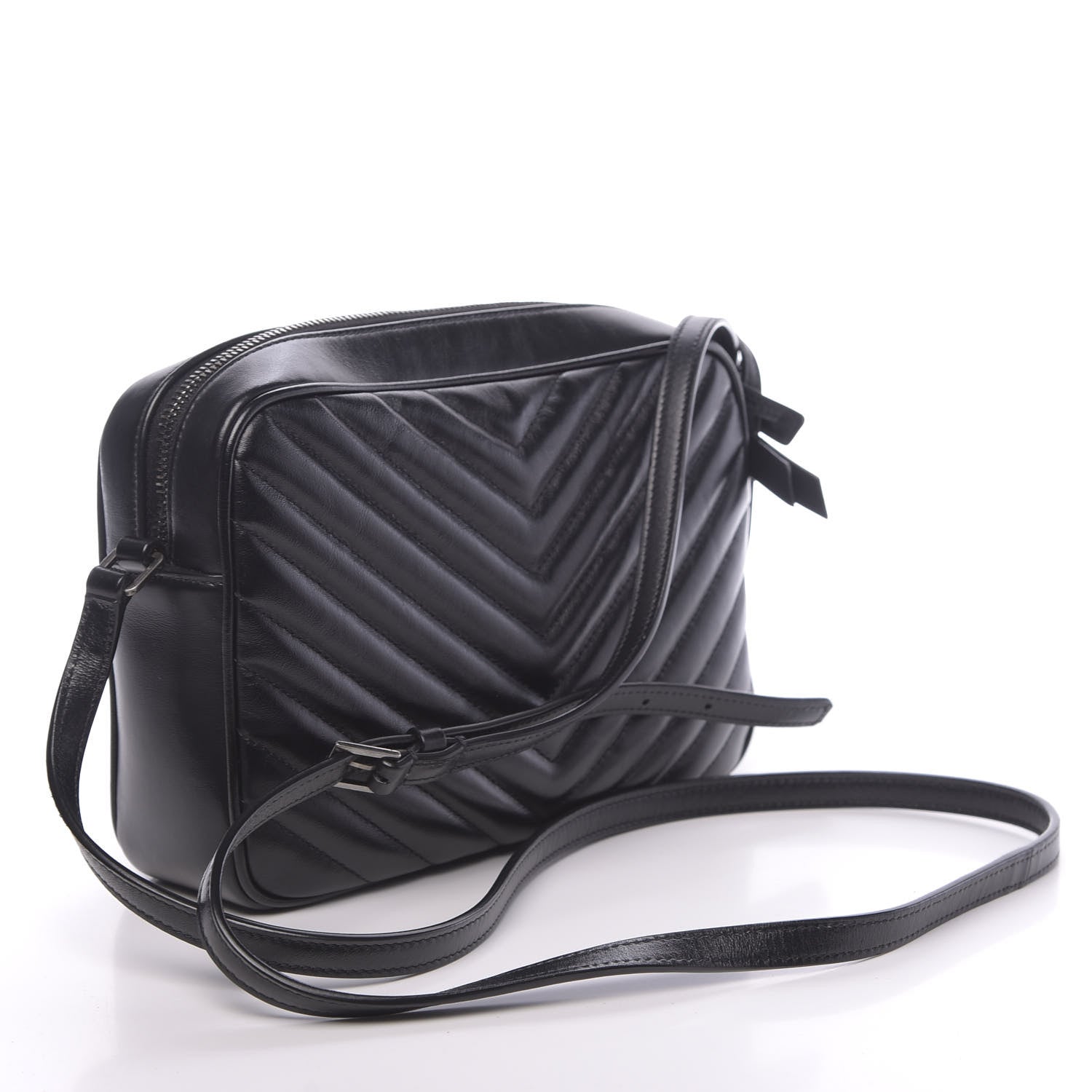 Saint Laurent Calfskin Matelasse Monogram Lou Camera Bag Black 3 of 9