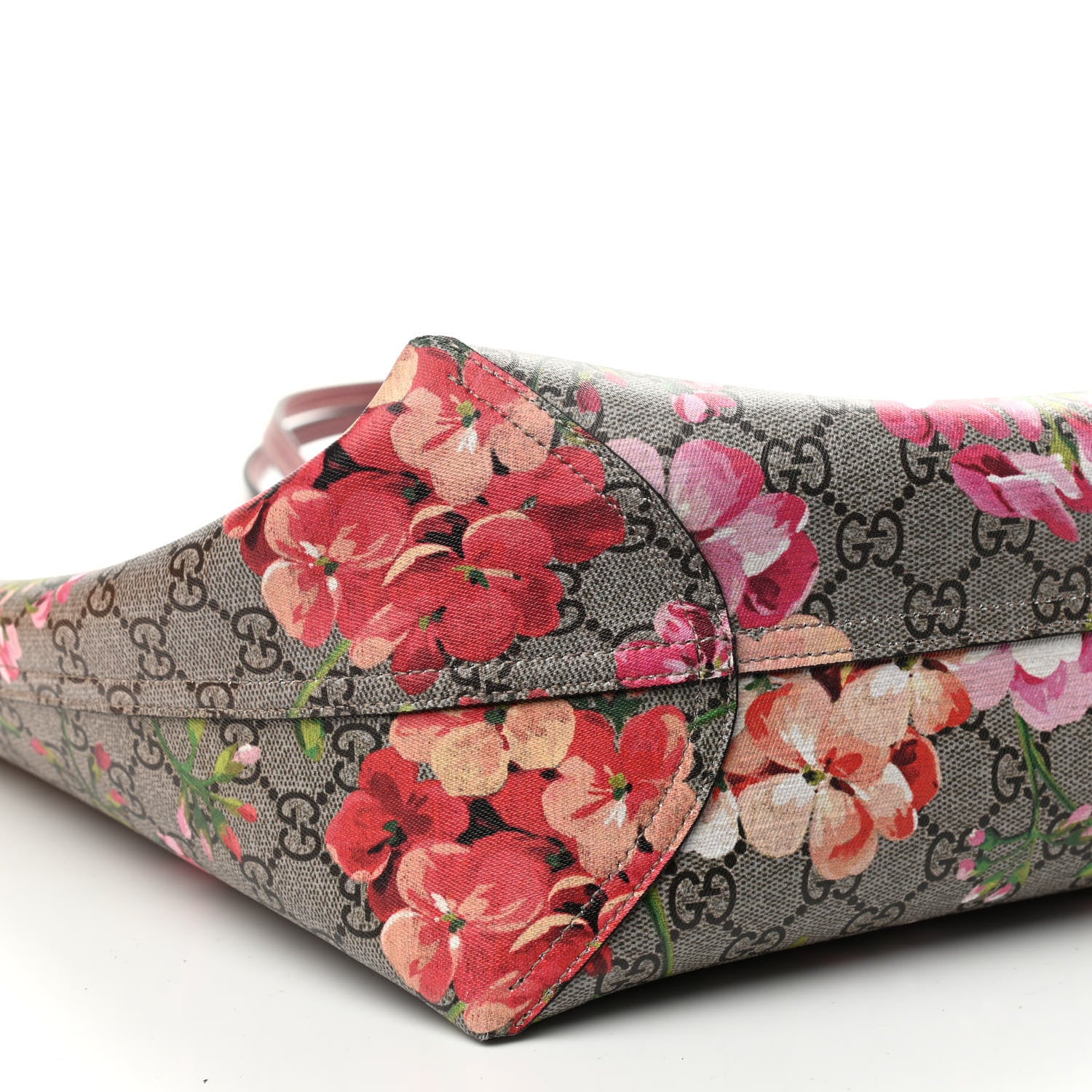 Gucci GG Supreme Monogram Blooms Large Reversible Tote Beige Multicolor Dry Rose 11 of 14