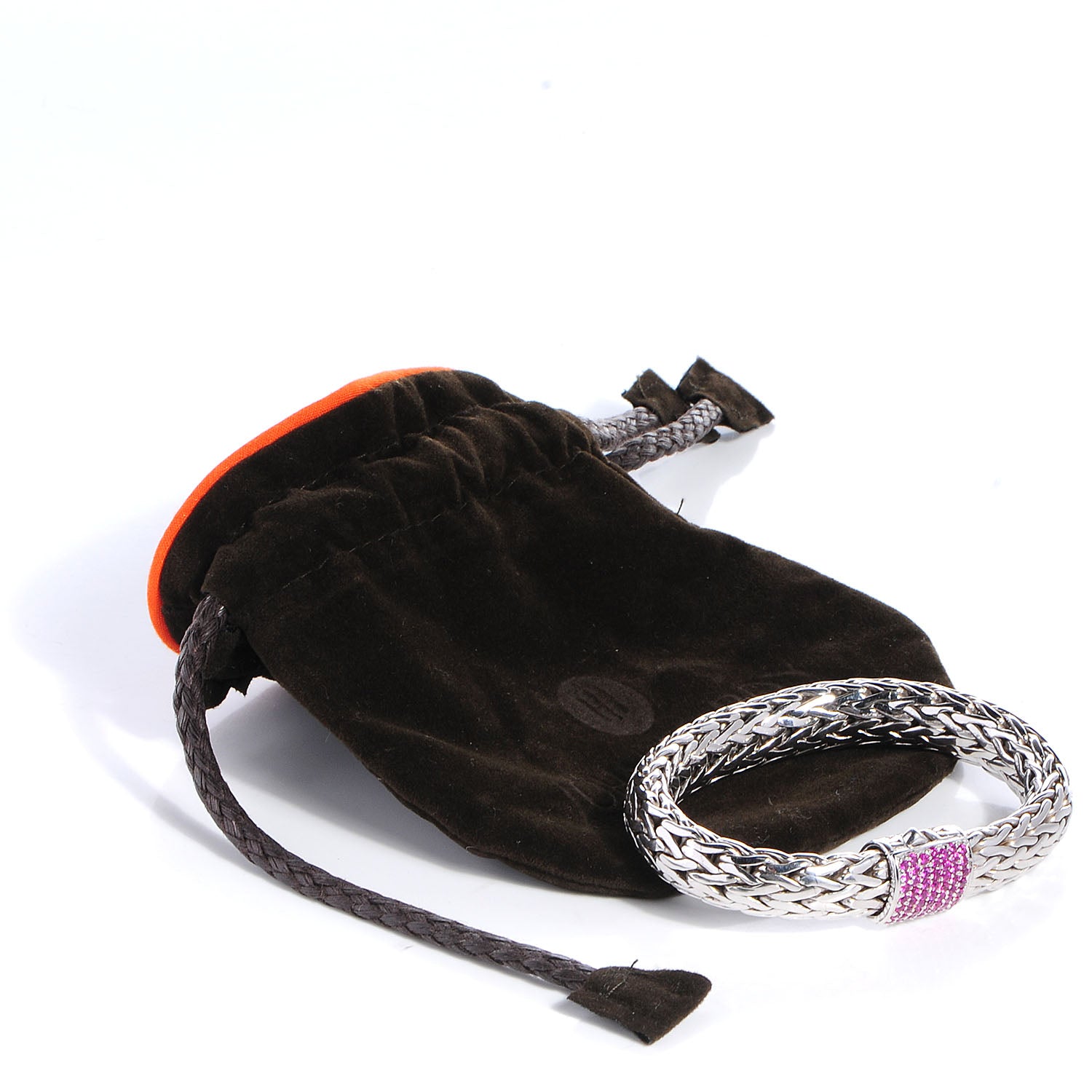 John Hardy Sterling Silver Pink Sapphire Braided Classic Clasp Bracelet Medium 7 of 7