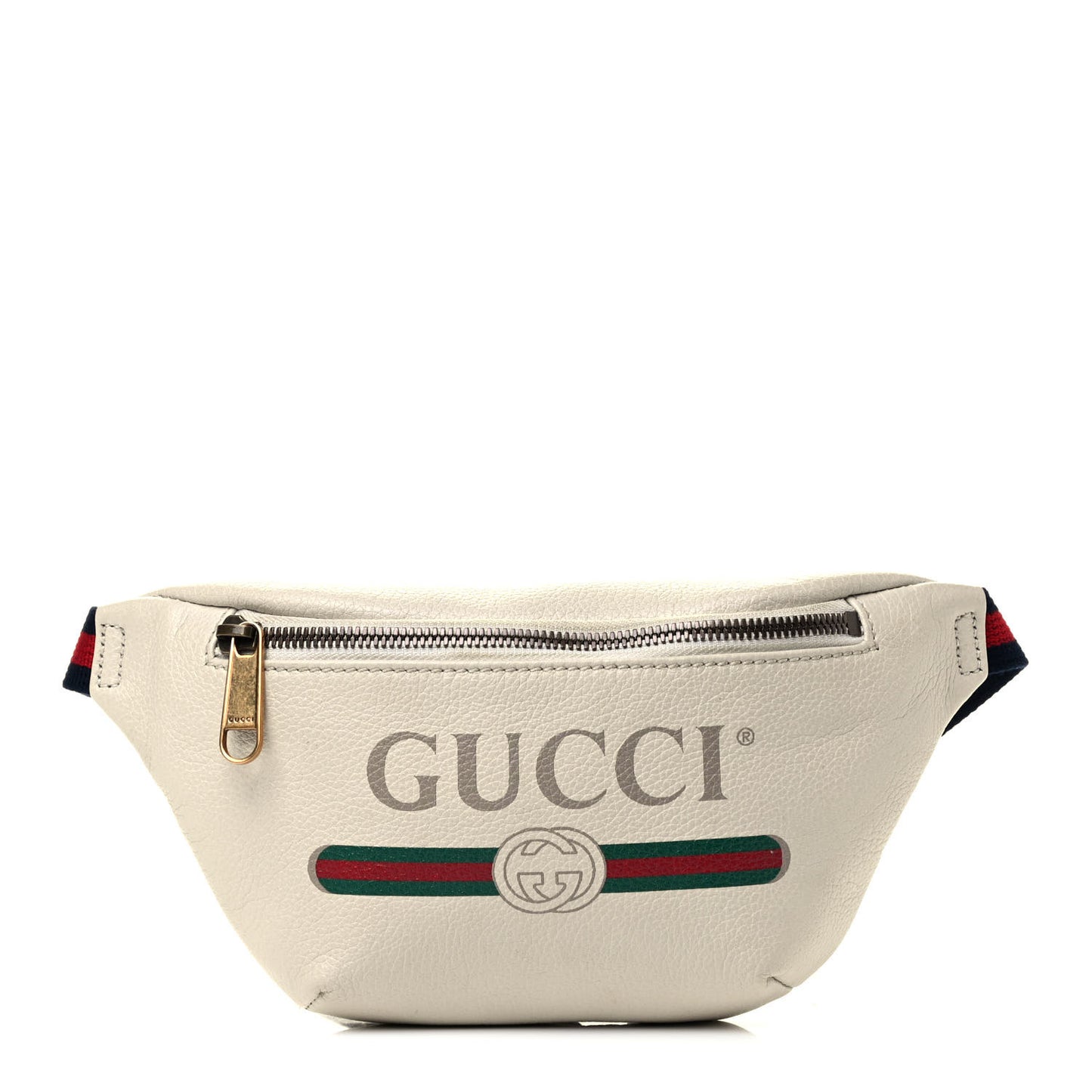 Grained Calfskin Small Logo Belt Bag White