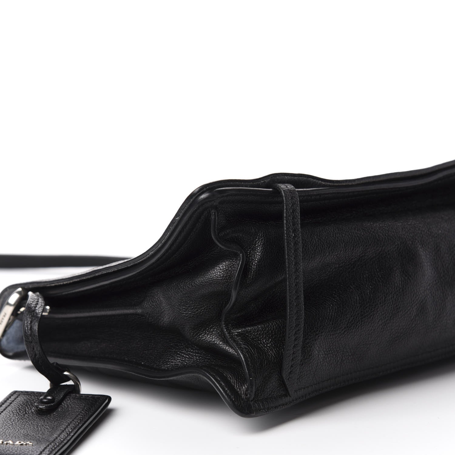 Prada Glace Calf Etiquette Flap Black Astrale 6 of 10