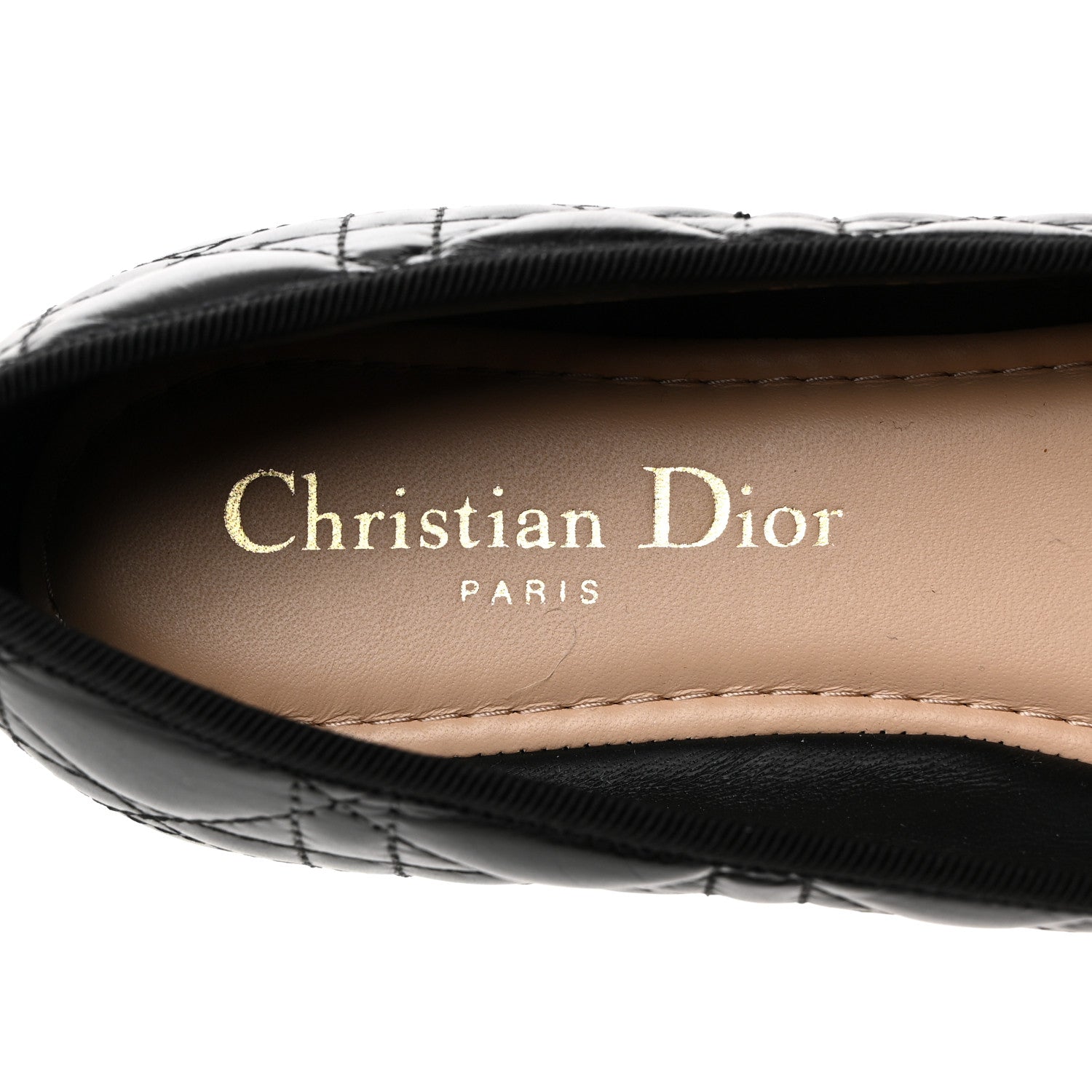 Christian Dior Calfskin Cannage Pearl Bow Ballet Flats 37.5 Black 7 of 9