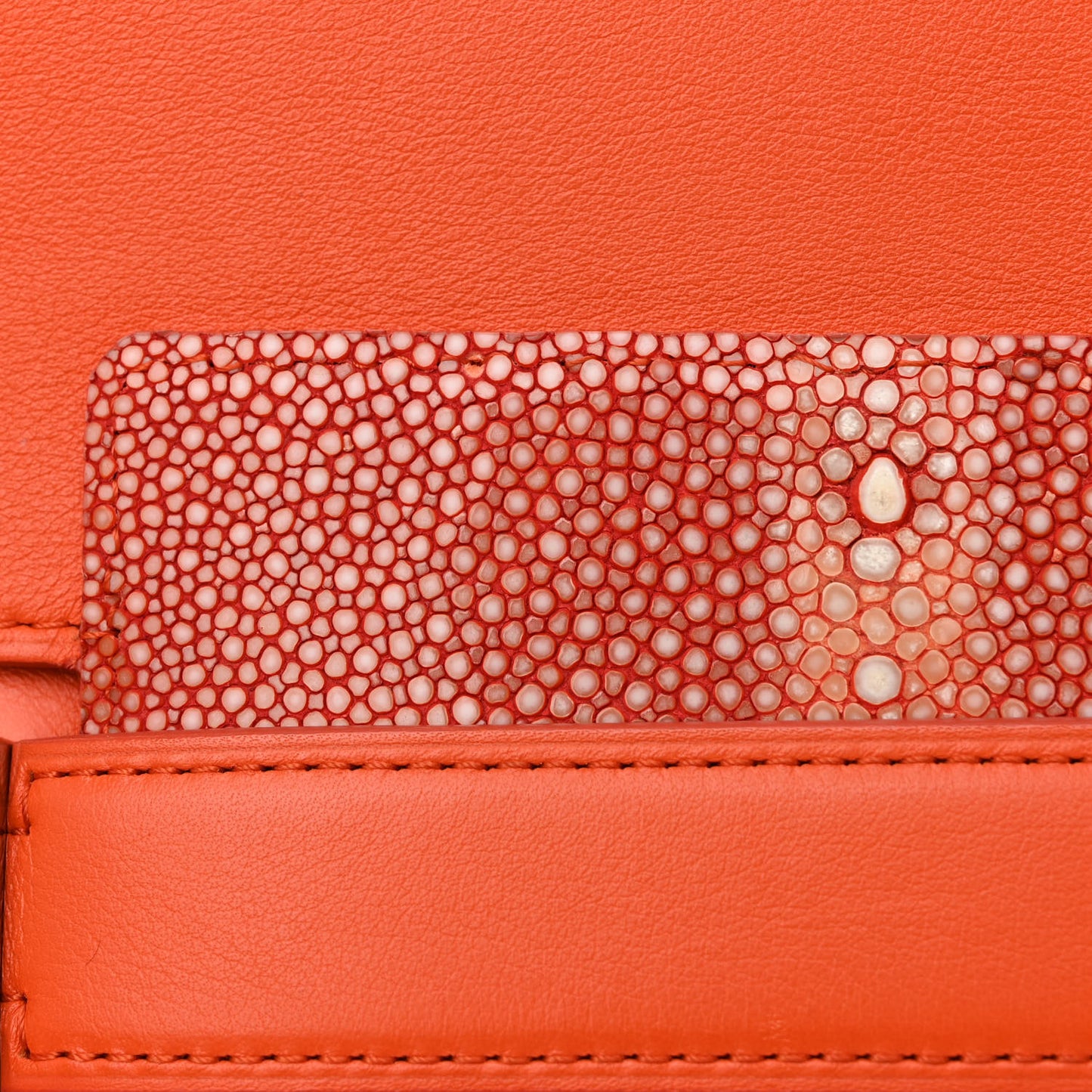 Calfskin Galuchat Madame Shoulder Bag Orange