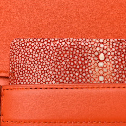 Delvaux Calfskin Galuchat Madame Shoulder Bag Orange 13 of 13