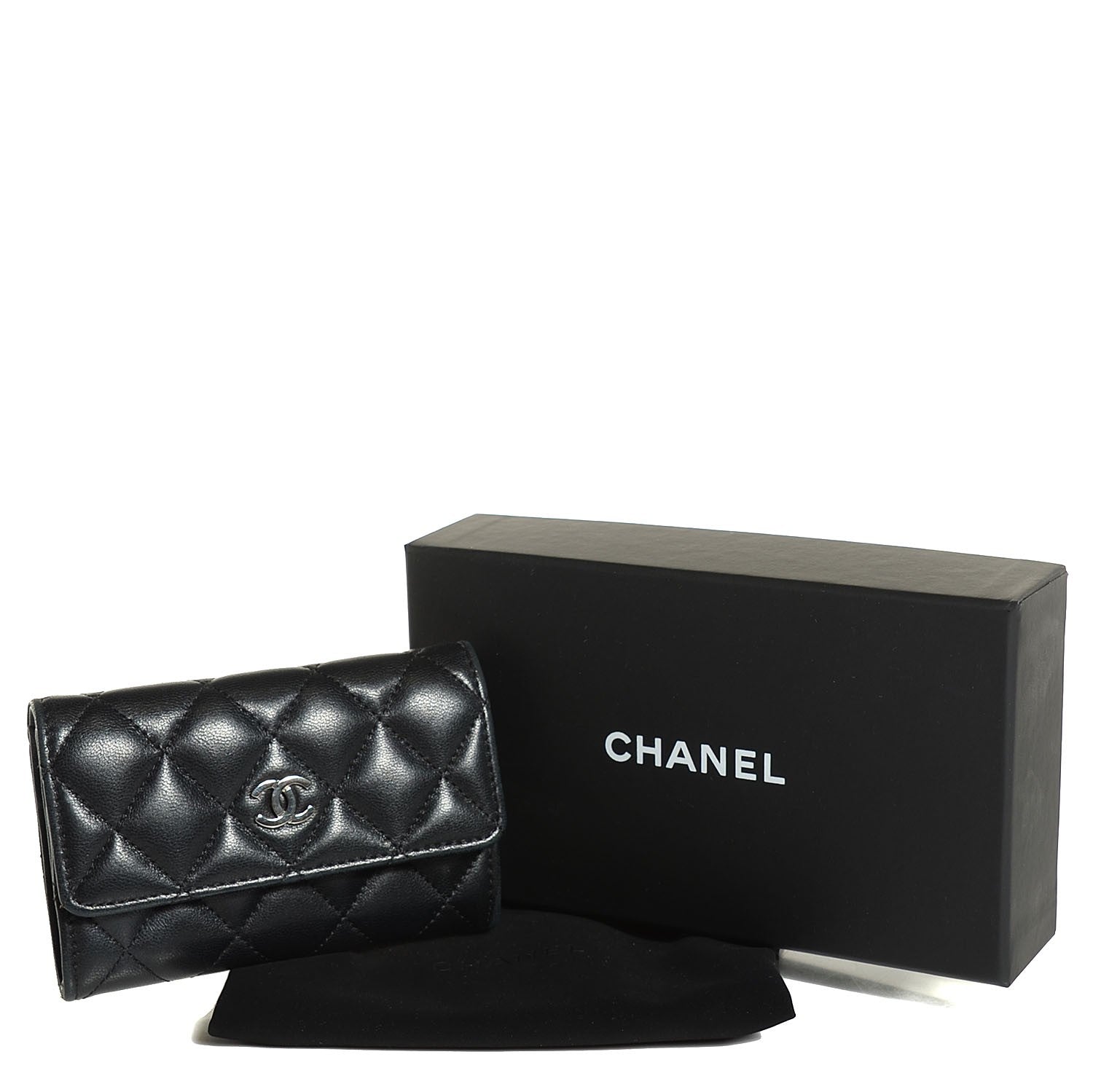 Chanel Lambskin Quilted Flap Card Holder Black 5 of 9
