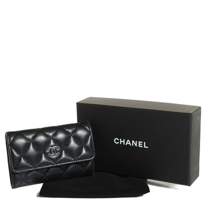 Chanel Lambskin Quilted Flap Card Holder Black 5 of 9