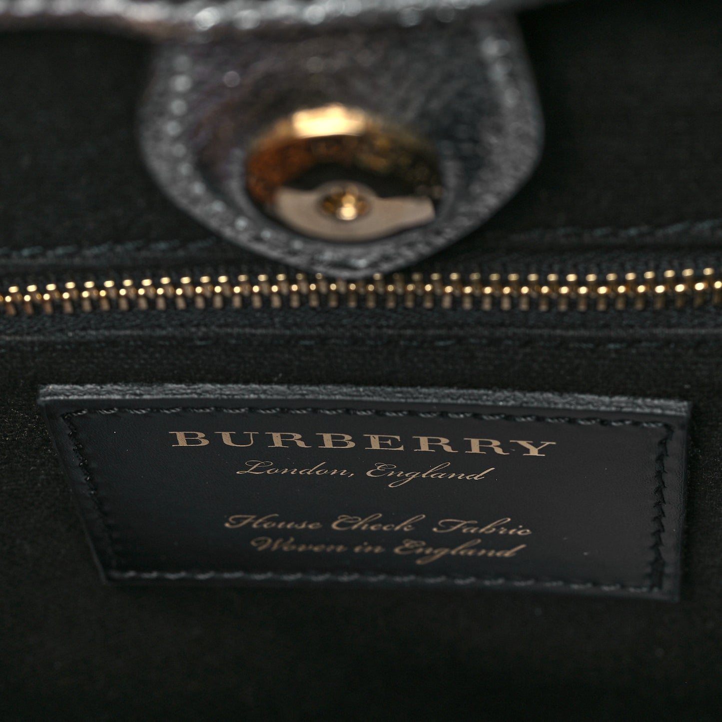 Metallic Grainy Calfskin House Check Medium Banner Tote Silver