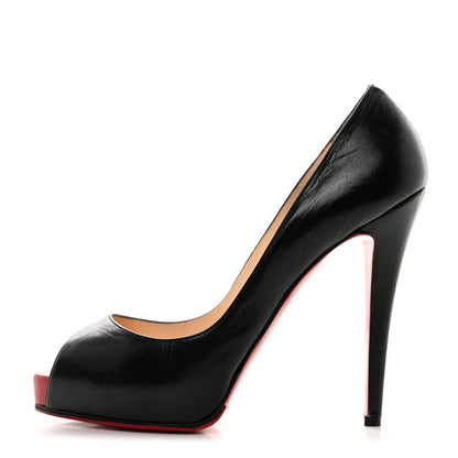 Christian Louboutin Kid Very Prive 120 Peep Toe Pumps 40 Black 1 of 8