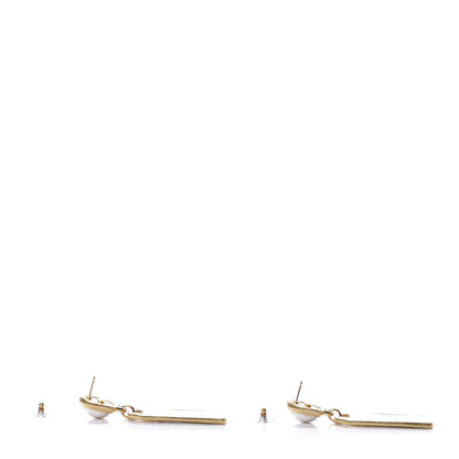 Chanel Pearl CC Tags Drop Earrings Gold 4 of 5