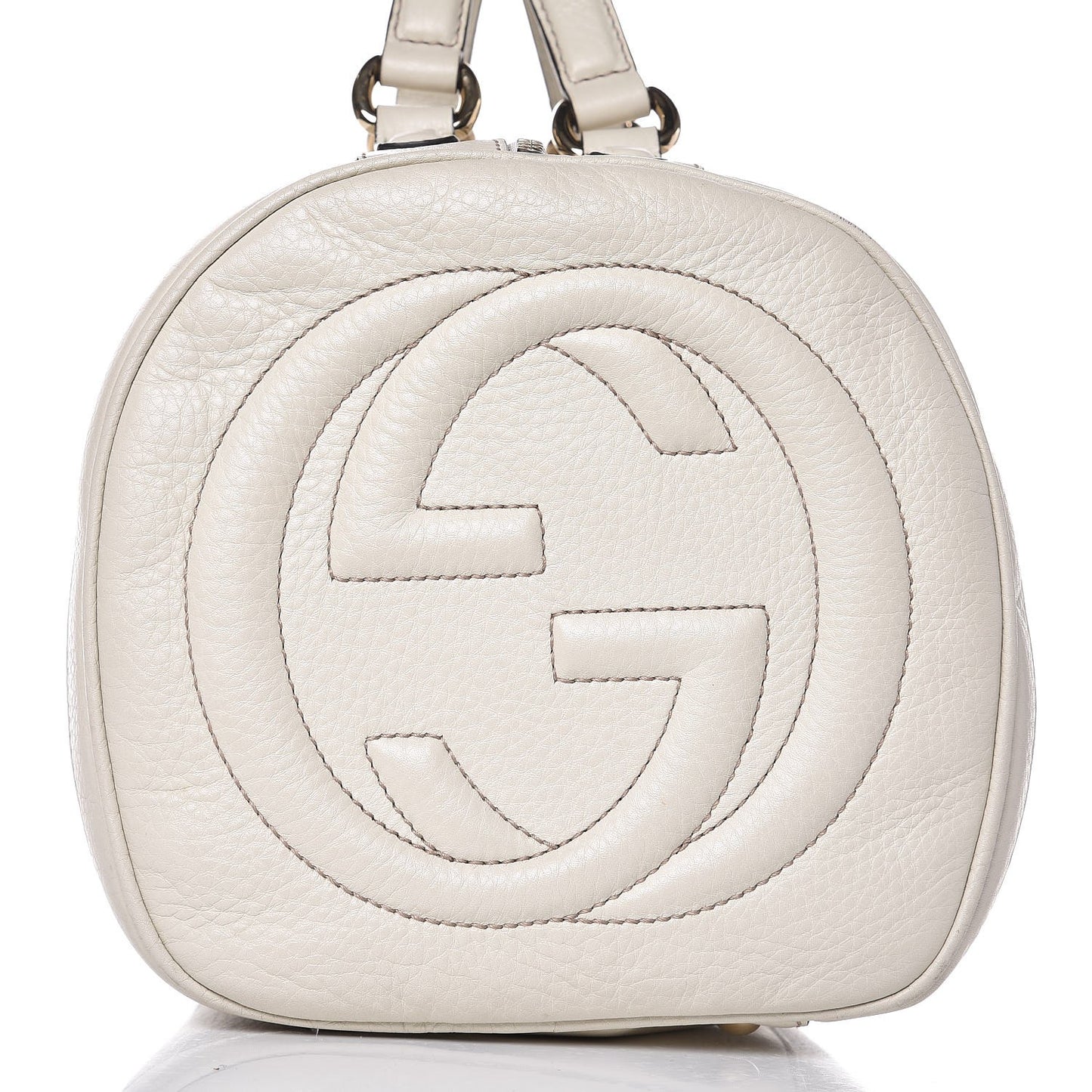 Pebbled Calfskin Medium Soho Boston Off White