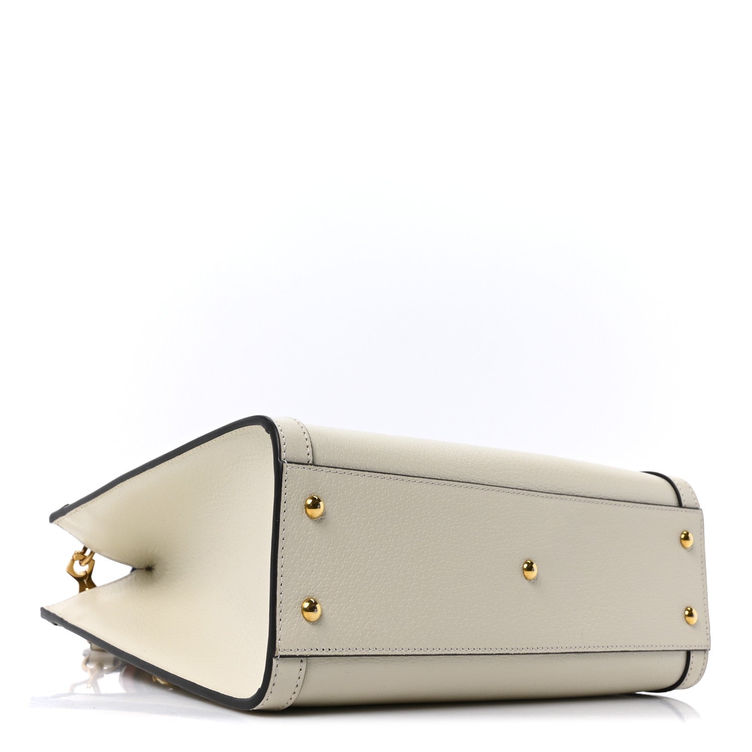 Gucci Textured Dollar Calfskin Web Small Diana Tote Bag Mystic White 4 of 9