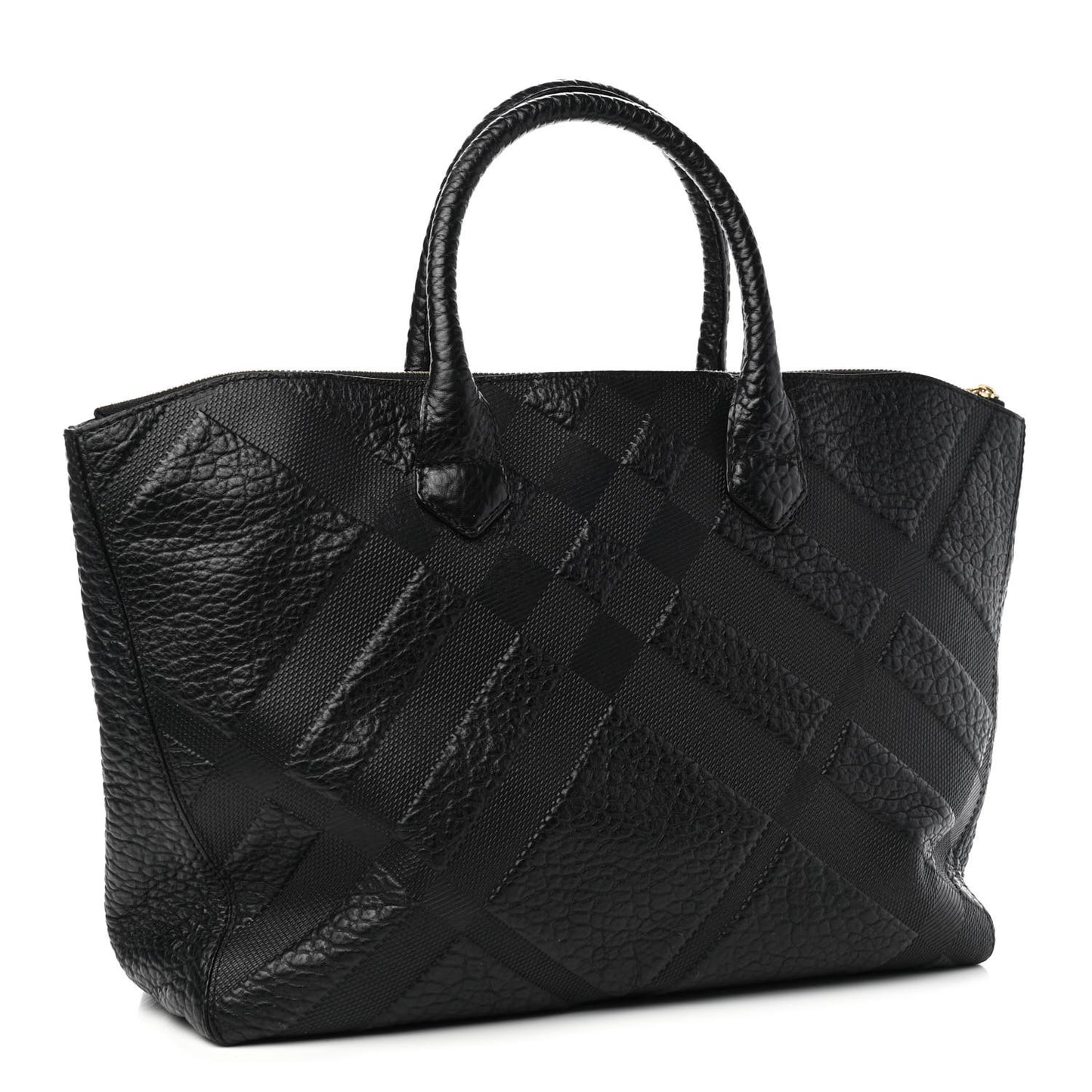Heritage Grain Check Embossed Medium Dewsbury Tote Black