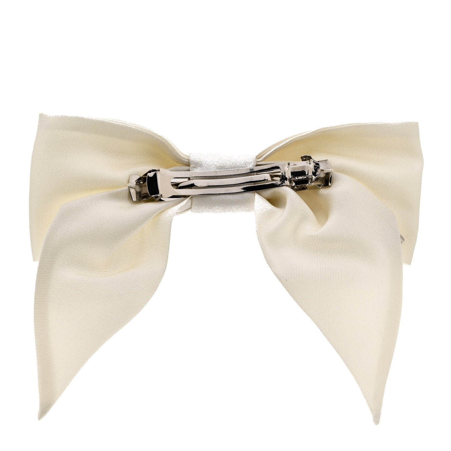 Silk Bow CC Hair Clip White Black