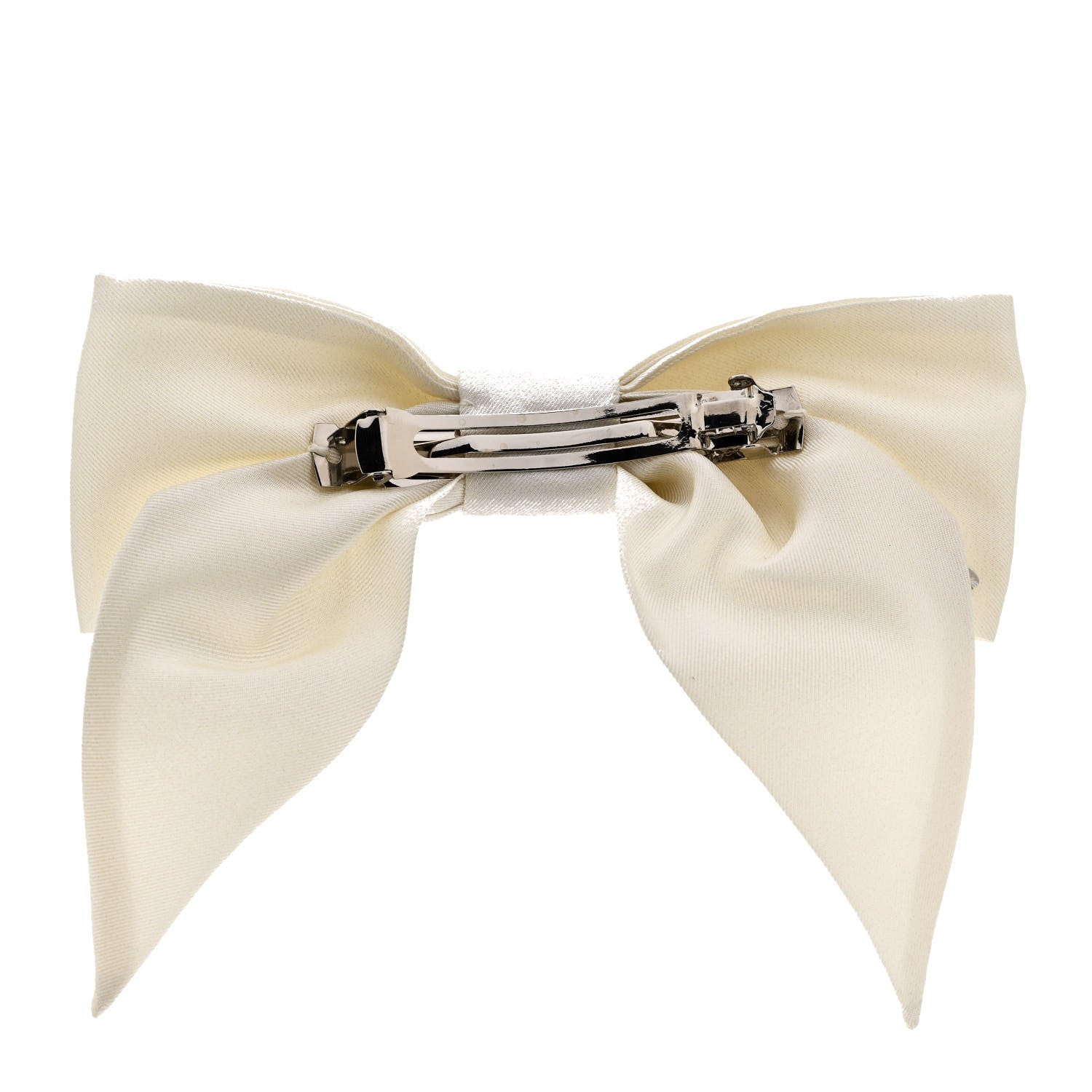 Chanel Silk Bow CC Hair Clip White Black 3 of 5