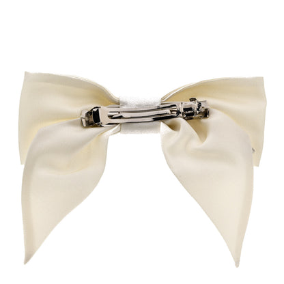 Chanel Silk Bow CC Hair Clip White Black 3 of 5