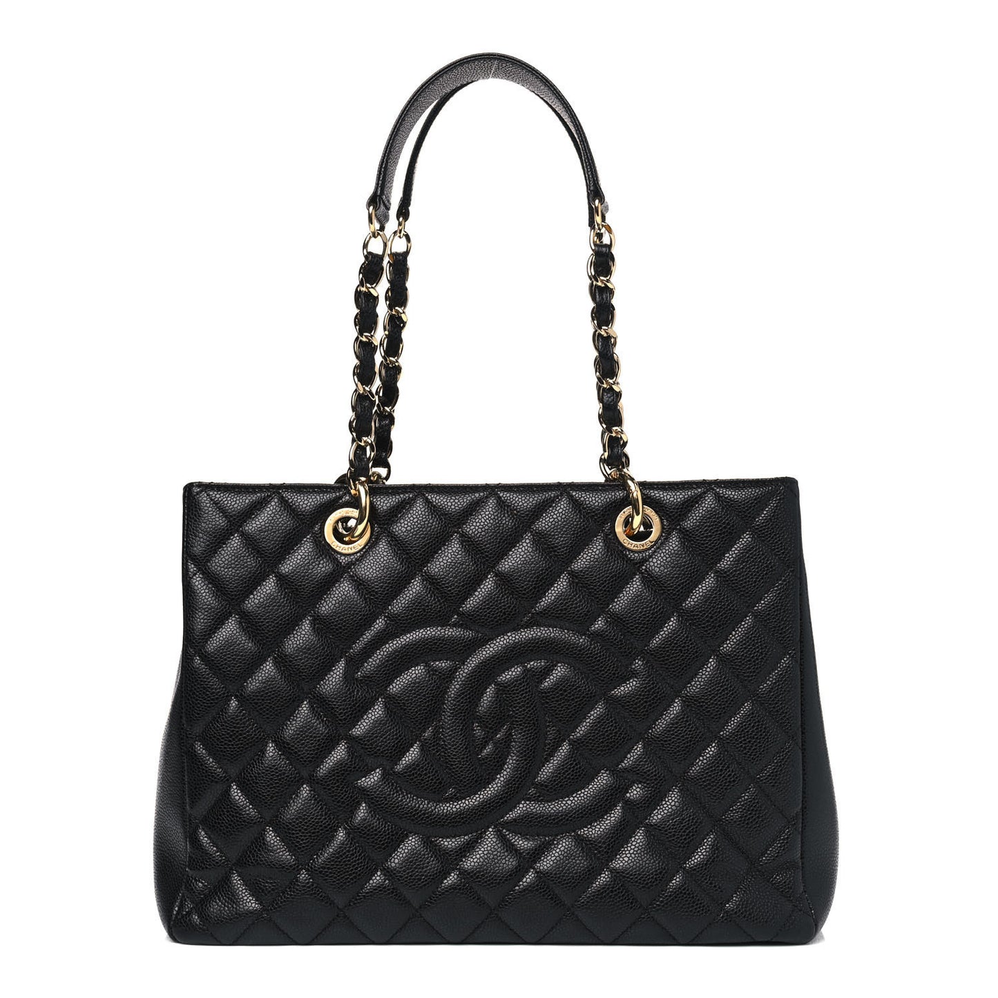 Caviar Quilted Grand Shopping Tote GST Black