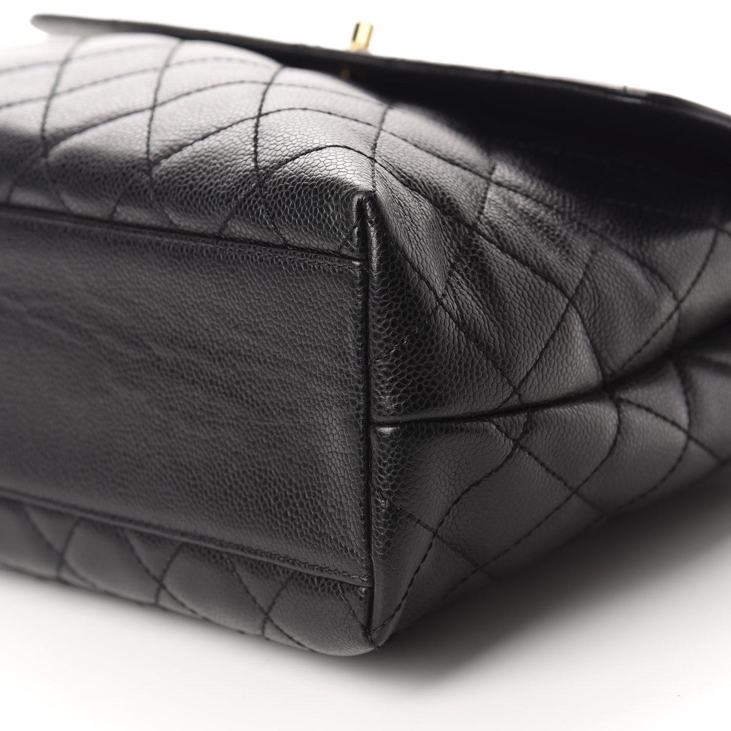 Caviar Quilted Jumbo Kelly Flap Black