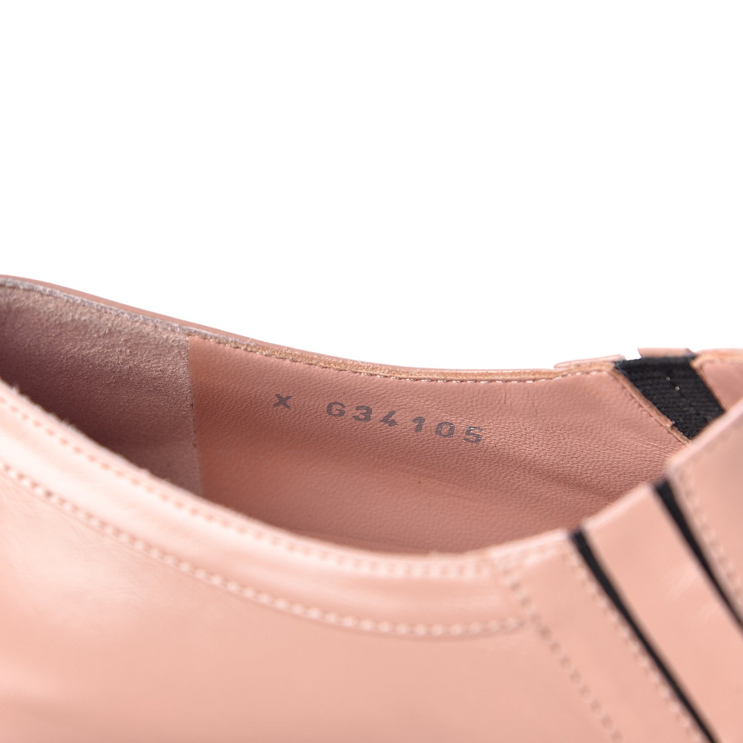 Glazed Calfskin Logo Slip On Loafers 38 Light Pink