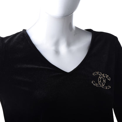 Chanel Lambskin Chain CC Brooch Black Gold 2 of 4