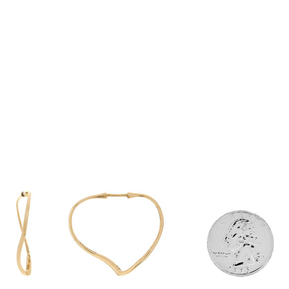 Tiffany 18K Yellow Gold Small Elsa Peretti Open Heart Hoop Earrings 2 of 7