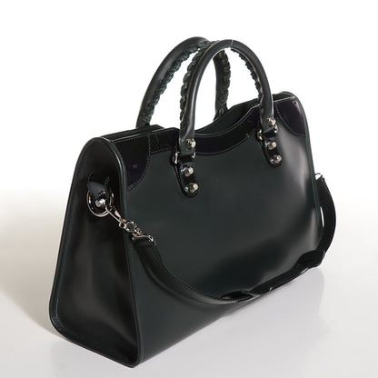 Balenciaga Smooth Calfskin Metallic Patent Giant 12 Silver Hardware City Vert Poker Fonce 3 of 14
