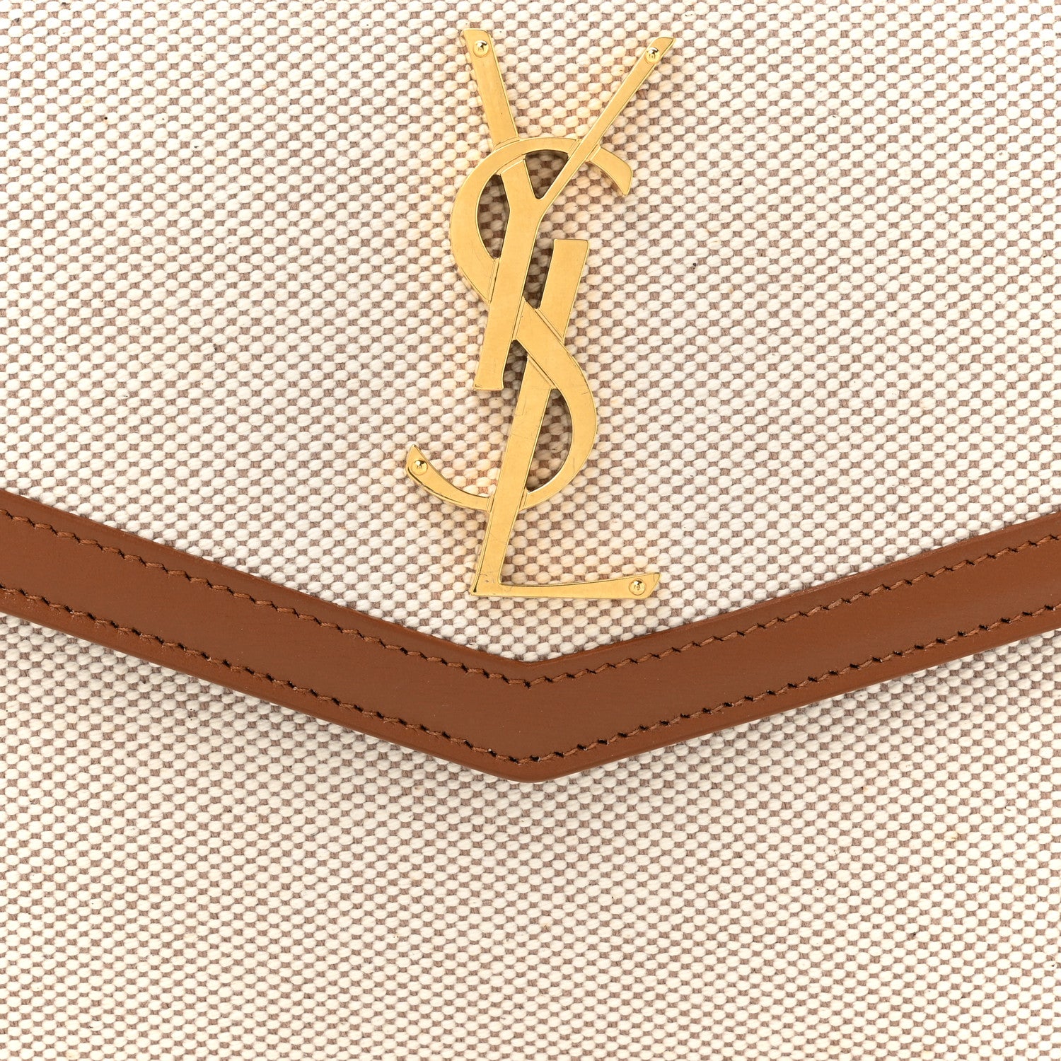 Saint Laurent Canvas Uptown Pouch Natural Beige Brick 8 of 8