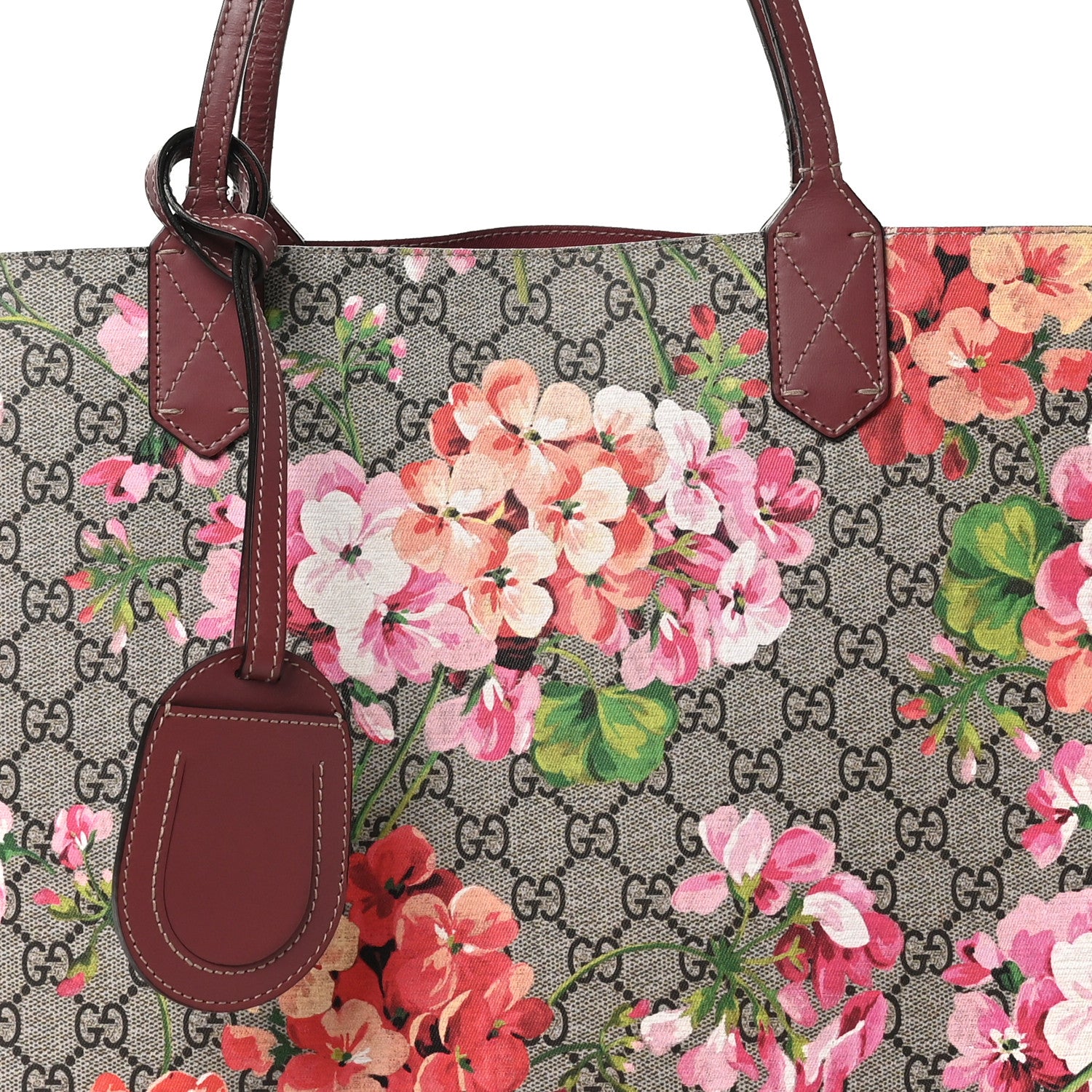 Gucci GG Supreme Monogram Blooms Medium Reversible Tote Beige Multicolor Dry Rose 11 of 19