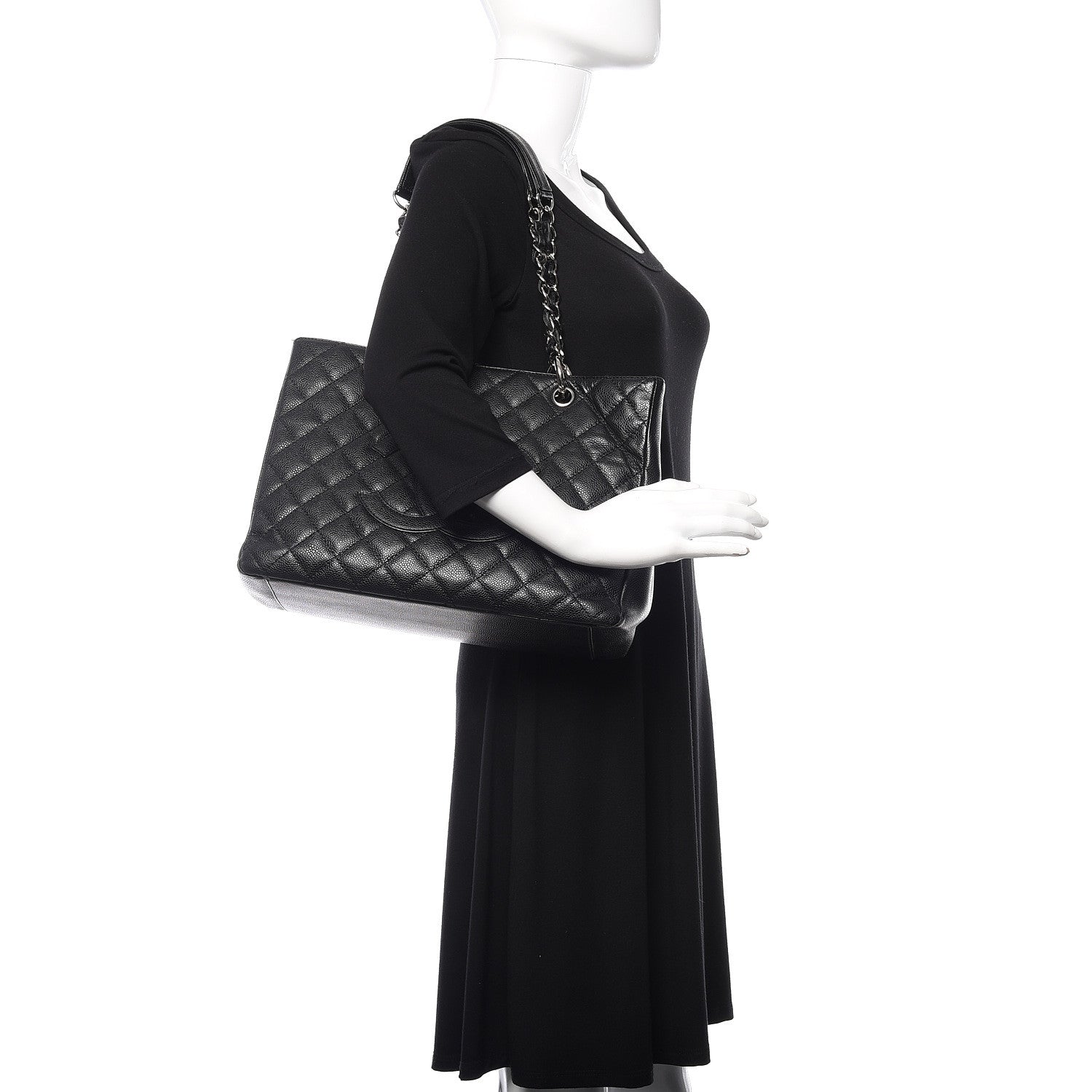 Chanel Caviar Quilted Grand Shopping Tote GST Black 2 of 9
