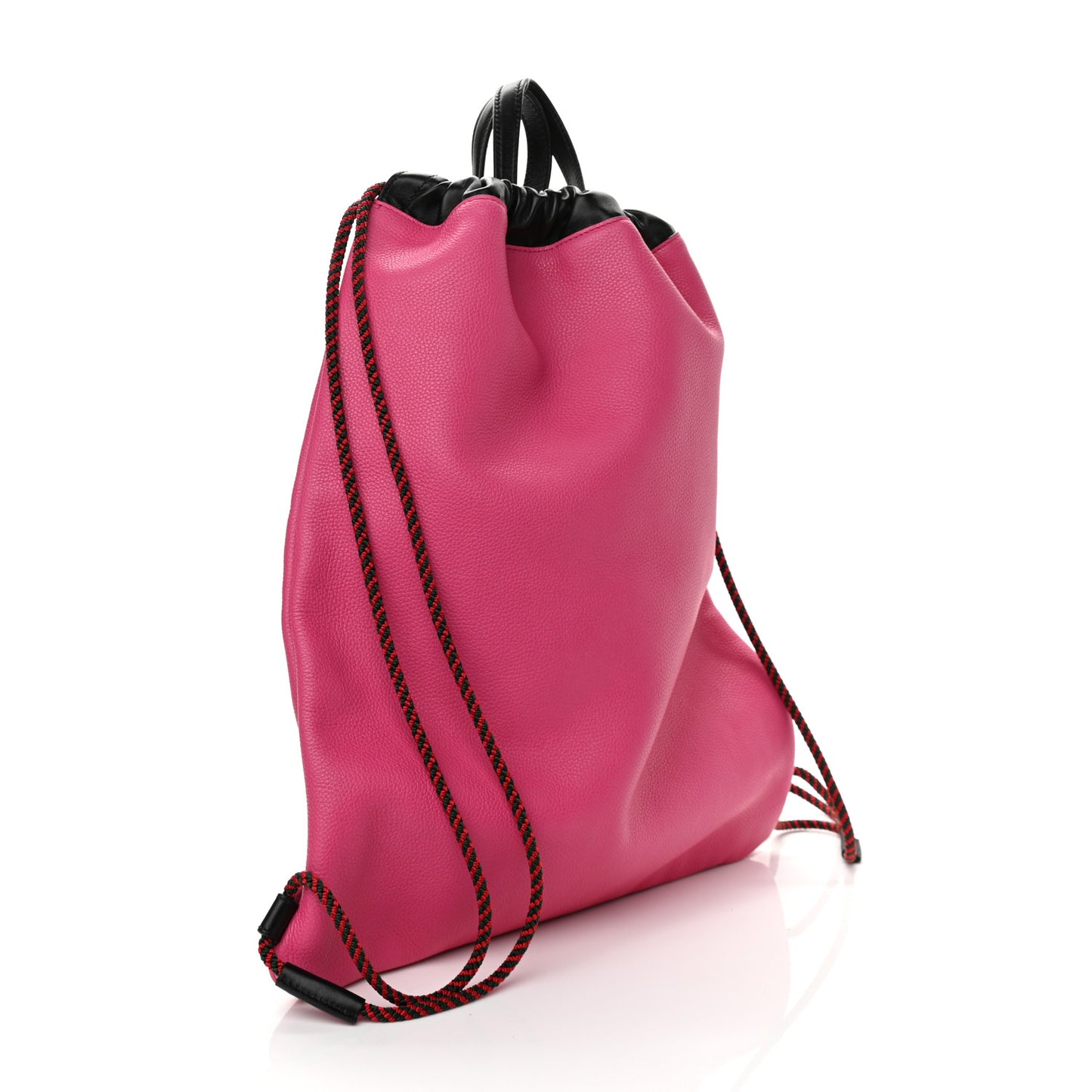 Grained Calfskin Logo Drawstring Backpack Box Pink Green Black