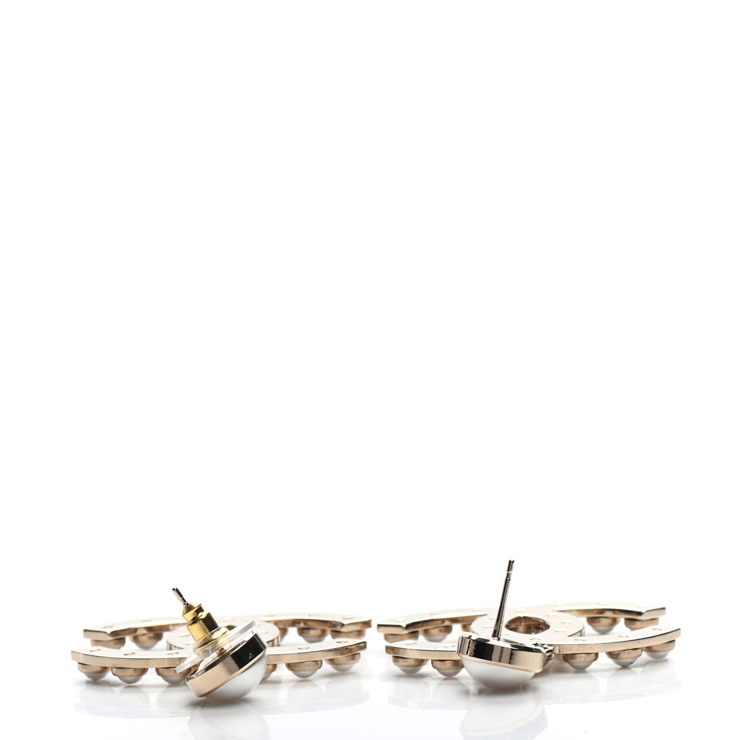 Chanel Pearl CC Drop Earrings Gold 3 of 5